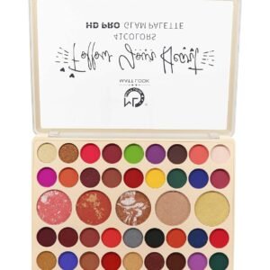 MATT LOOK 41 Colors Hd Pro Glam Palette|Multi-Purpose Use Palette|Bright Vibrant Colors|Water Proof Formula|One Stroke Application|Eye Shadows & Highlighters In One Palette- Multicolor 01(41.6G)
