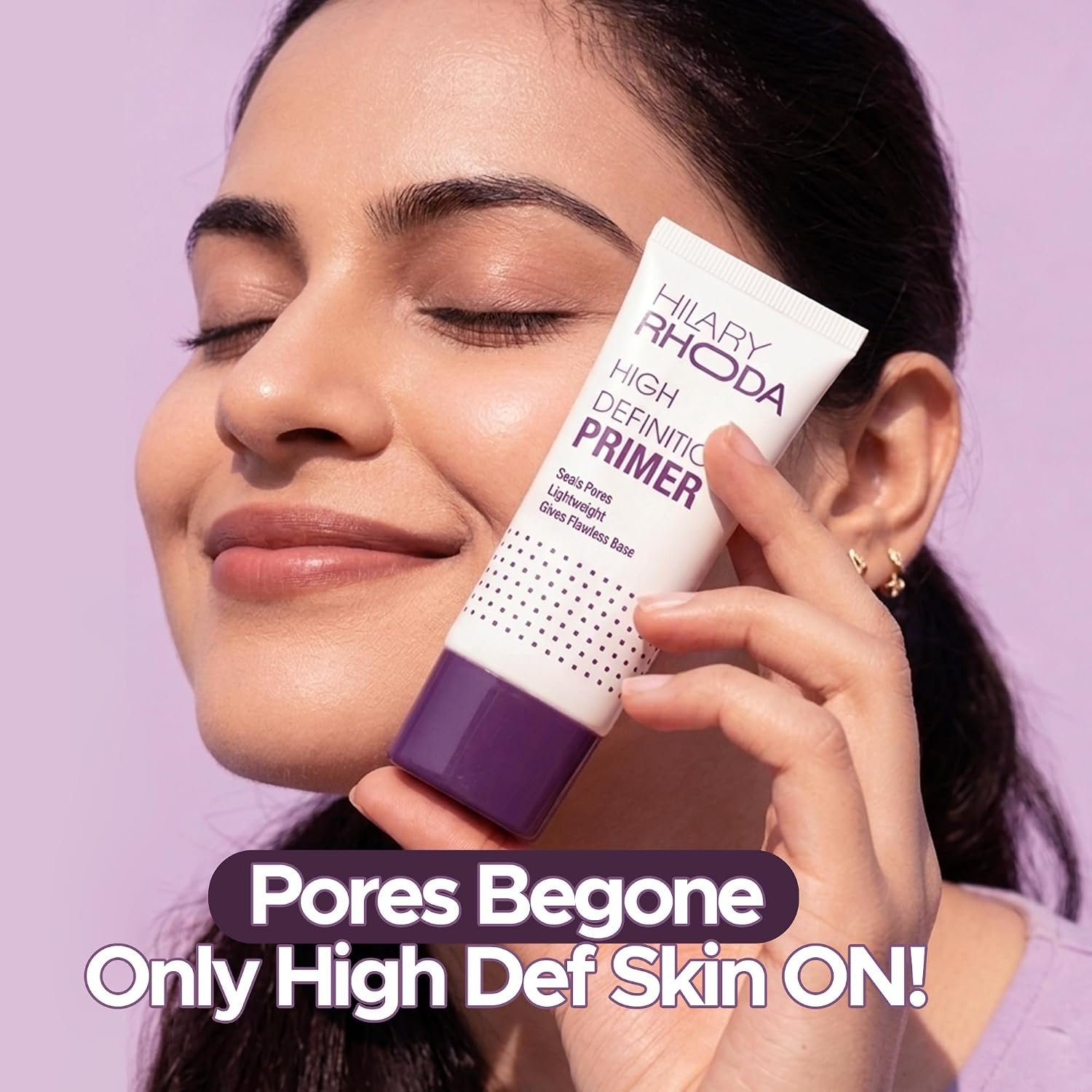 Hilary Rhoda High Definition Primer | Blurs Pores, Mattifies & Absorbs Excess Oil | Silicon-Based Primer | Blurs Fine Lines | Lightweight & Non-Sticky | Long-Lasting Formula - 37g - Image 3
