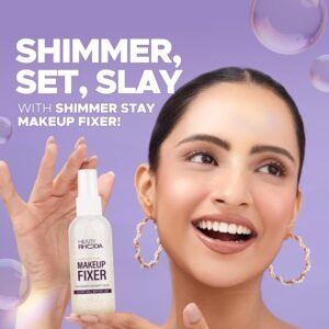 Hilary Rhoda Shimmer Stay Makeup Fixer | Infused with Aloe Vera | Cruelty-Free & Vegan | Keeps Makeup Intact | Hydrates, Soothes & Refreshes Skin - 80m (Gold - Shade 01)