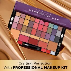 Hilary Rhoda Professional Makeup Kit | 40 Eyeshadows | Highlighter | Face Powder | 3 Contour & 3 Blushes | 6 Lip Glosses | Makeup Kit for Women | Highly Pigmented | 4 Brushes - 74g (Multicolor Shade-1)