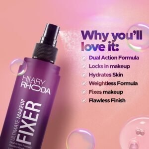 Hilary Rhoda Ultimate Makeup Fixer | Long-Lasting, Hydrating & Weightless Setting Spray | Waterproof Makeup Fix | Infused with Niacinamide & Hyaluronic Acid | Non Sticky | Glowing & Flawless Finish | 100ml