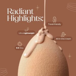 Hilary Rhoda Radiant BB Foundation for Women | 9 to 5 Stay BB Cream | Hides Blemishes & Dark Spots | Blend Easily | Lightweight & Ultra-Creamy Formula | Travel-Friendly & Dewy Finish - 60g (Beige| Shade 02)