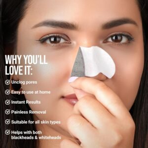 Hilary Rhoda Charcoal Nose Strips Pack of 10 Strips for Blackhead & Whitehead Remover | Deep Cleansing Pore Strips for Nose | Oil Control Formula (Charcoal - Shade 01)