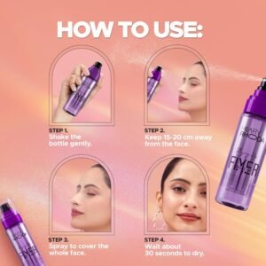 Hilary Rhoda Staying Up Makeup Fixer Spray | Long-Lasting Setting Spray with Niacinamide | Smudge-Proof, Waterproof & Hydrating Formula | Non-Sticky Finish | 105ml