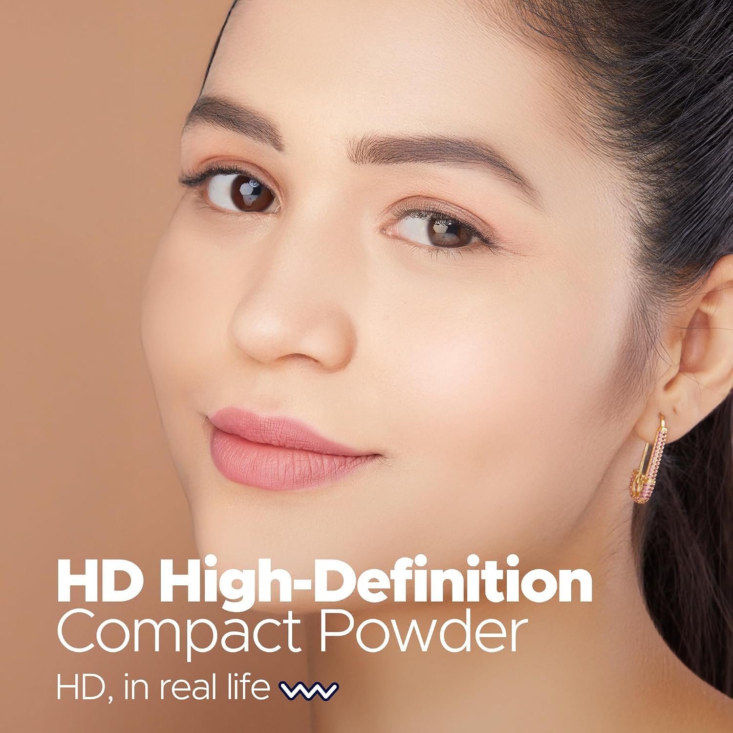 Hilary Rhoda Compact Powder | Ivory | 2-in-1 Pressed Powder with Mirror & Puff | Shimmery & HD Matte Finish With Long Lasting Coverage| Oil Control | (My Ivory - Shade 01)-18g - Image 3