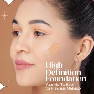 Hilary Rhoda High Definition Foundation for Women | Hides Pores & Blemishes | HD Foundation For All Skin Types | Blendable Formula | Natural & Matte Finish | High Coverage Liquid Foundation - 33ml (Natural Beige - Shade 03)