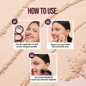 Hilary Rhoda Compact & Loose Powder | Natural | 2-in-1 Setting Powder for Oil Control & Matte Finish | Weightless | Blends Effortlessly | Long-Lasting | Hides Imperfections | for Indian Skintone | (Shade 02) 32g