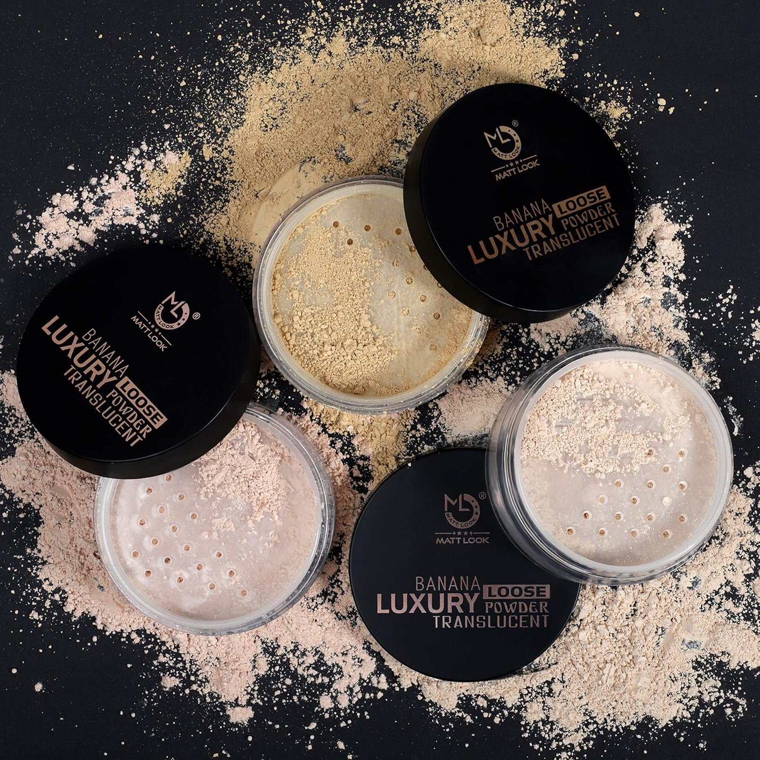 MATT LOOK Banana Luxury Loose Translucent Powder, Fair, 12gm | Professional, Lightweight Formula, Matte Finish, Baking Powder, Nourishing Formula - Image 5